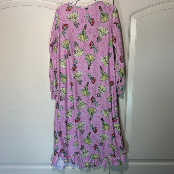 Disney Princess Flannel Granny Nightgown Pajamas Ariel Belle Tiana Pink‎ Girls 8 - Picture 5 of 5